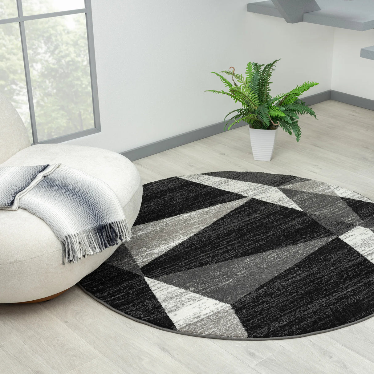 Adore Geometric Textural Rug Grey
