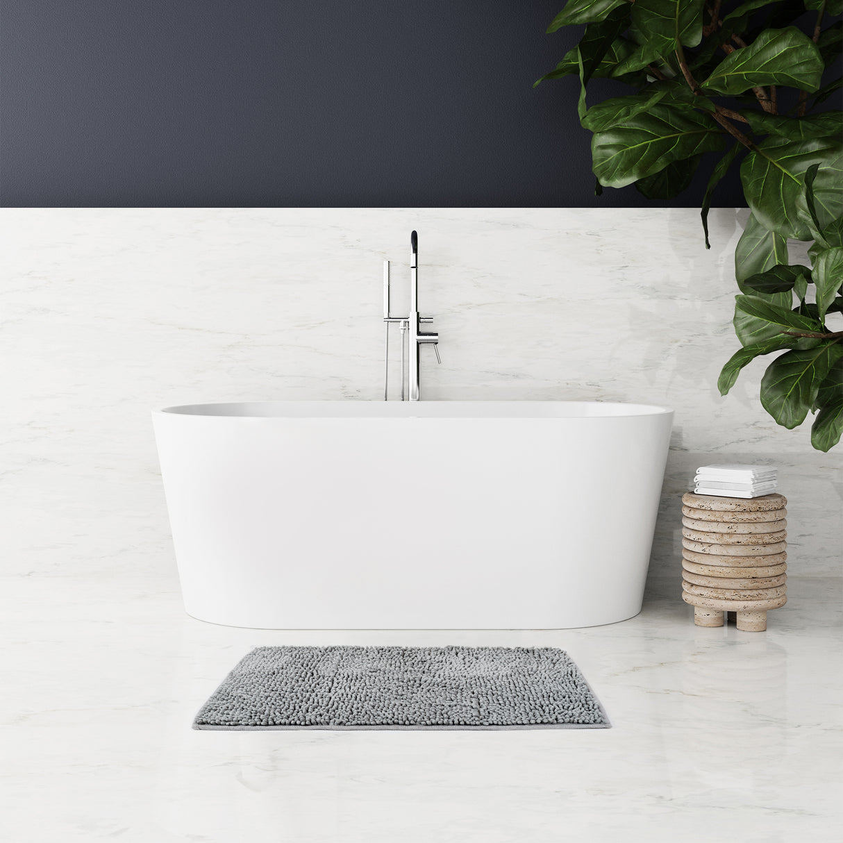Noodle Shower & Bathroom Bath Mat Non Slip Soft Pile Design