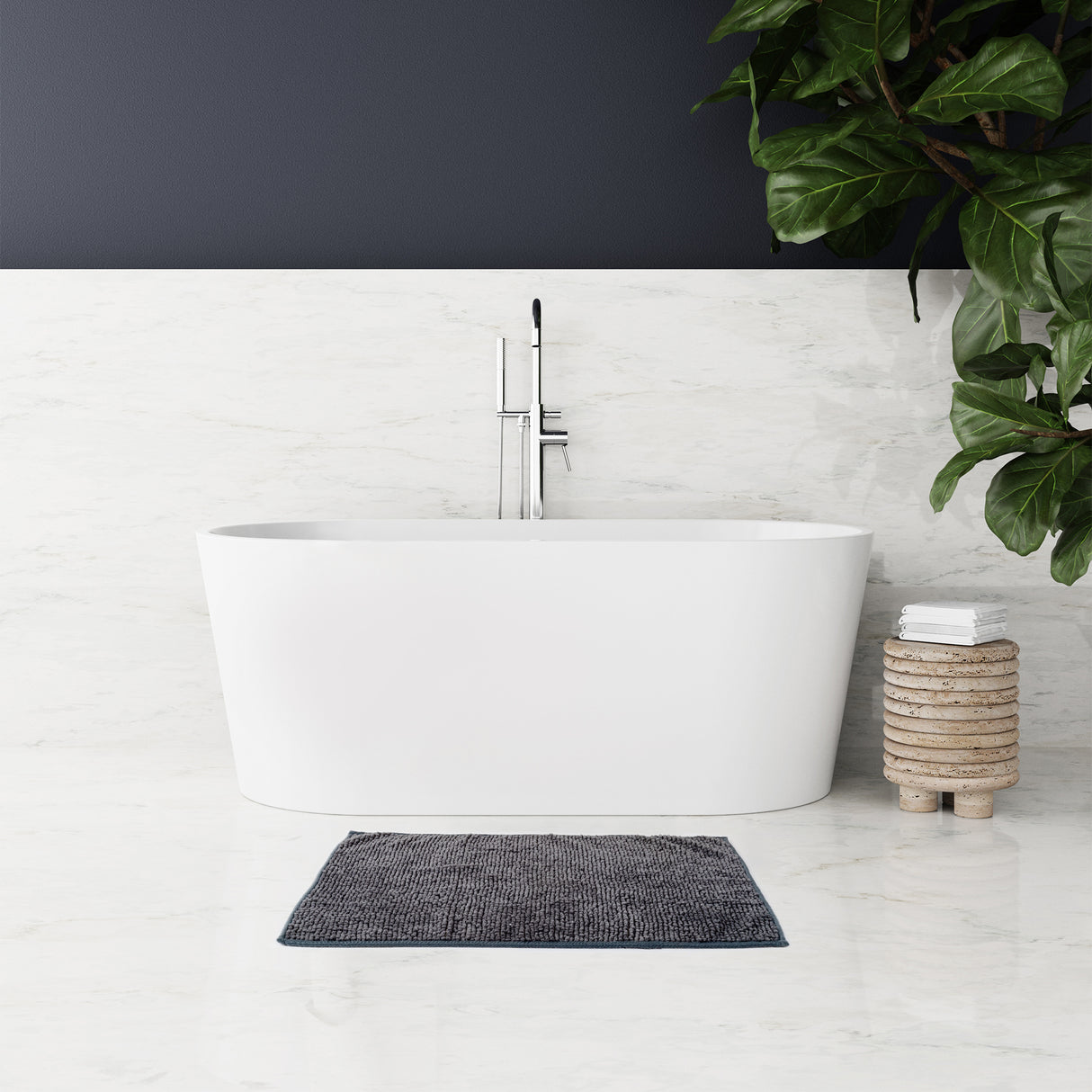 Noodle Shower & Bathroom Bath Mat Non Slip Soft Pile Design