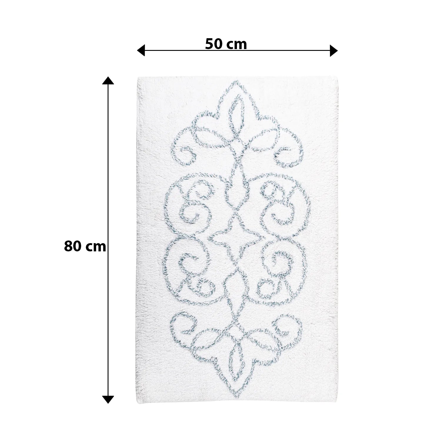 Cotton Medallion Tufted Non Slip Jacquard Bath Mat