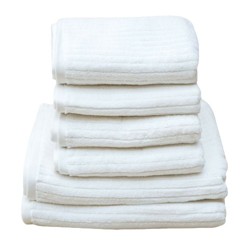 White Stripe Organic Soft 6 pieces Towel Set