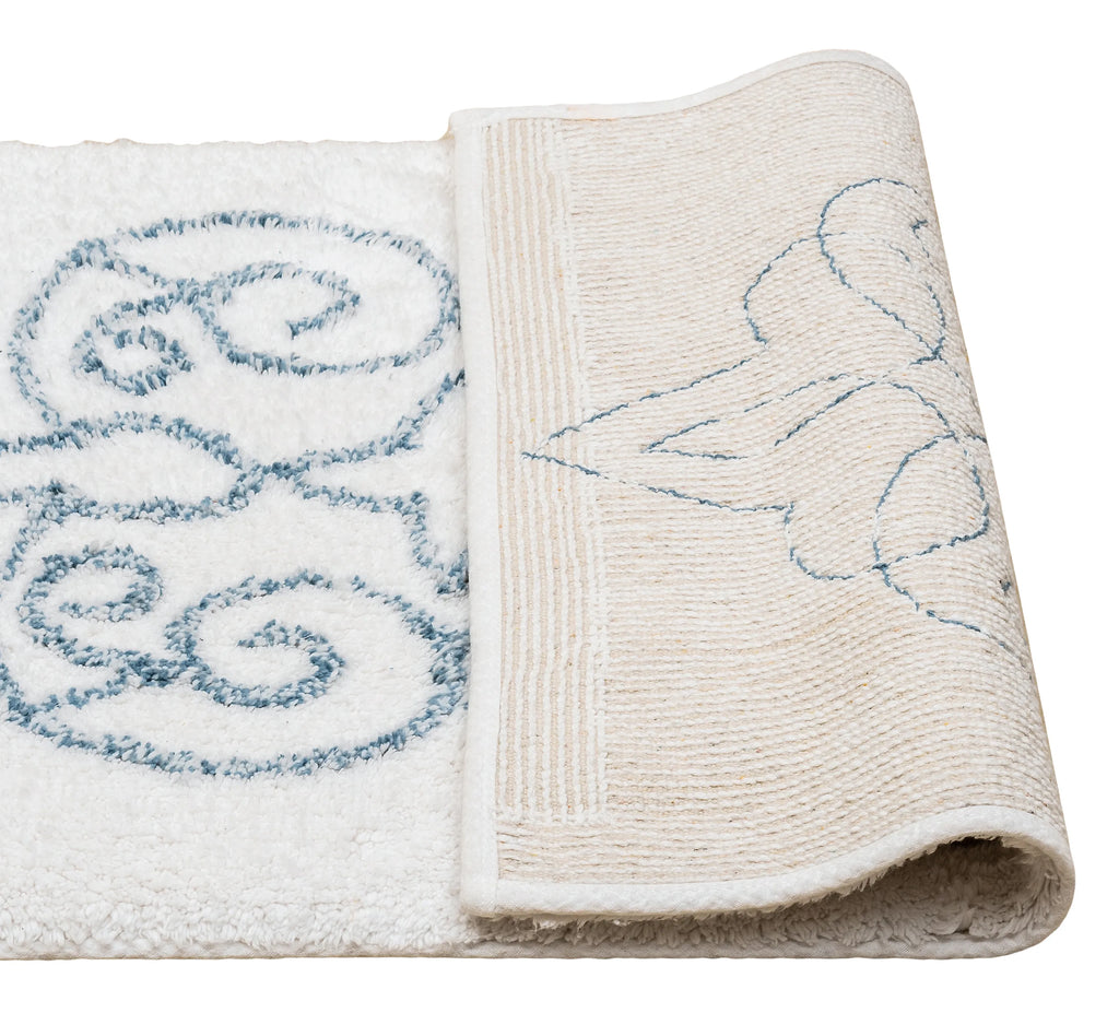 Cotton Medallion Tufted Non Slip Jacquard Bath Mat