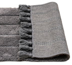 Cotton Fringe Tufted Non Slip Bathmat Charcoal Grey