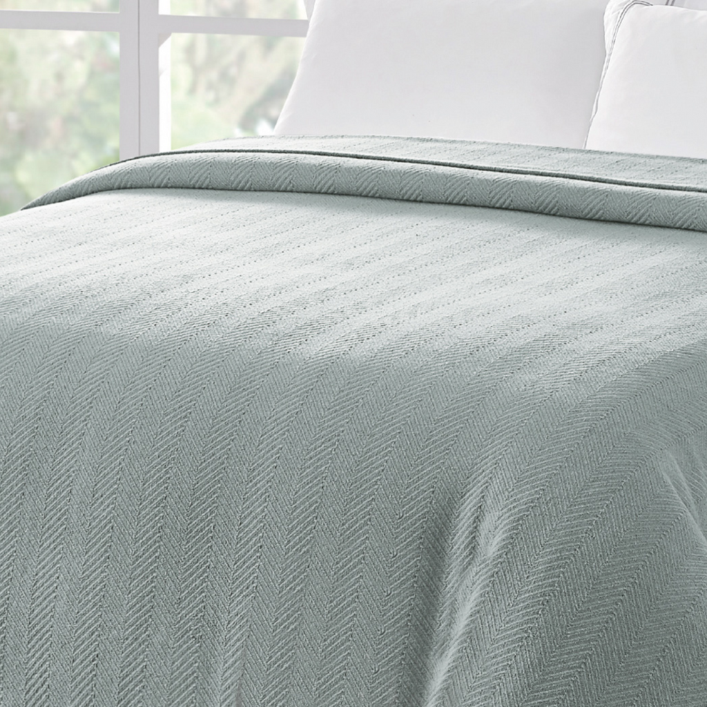 Organic Woven Herringbone Blanket