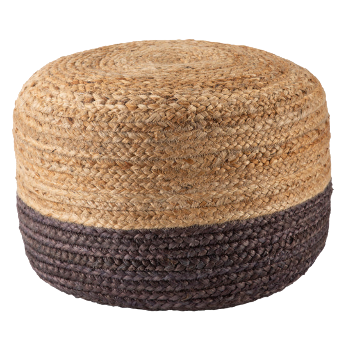 Ombre Hand Braided Jute Cotton Pouf Ottoman