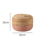 Ombre Hand Braided Jute Cotton Pouf Ottoman