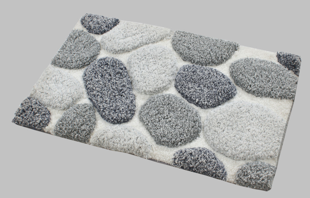 Pebble 3D Design Tufted Soft Pile Bathmat