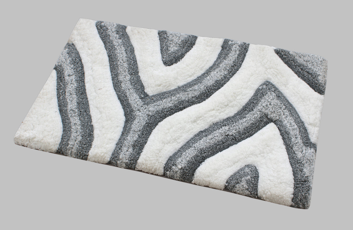 Swirl 3D Design Tufted Soft Pile Bathmat