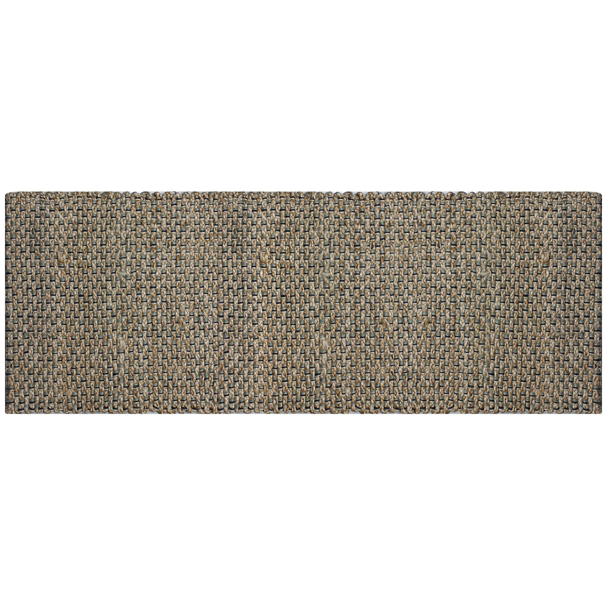 Hand Braided Jute Runner with Green Textured Weave