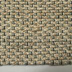 Hand Braided Jute Runner with Green Textured Weave
