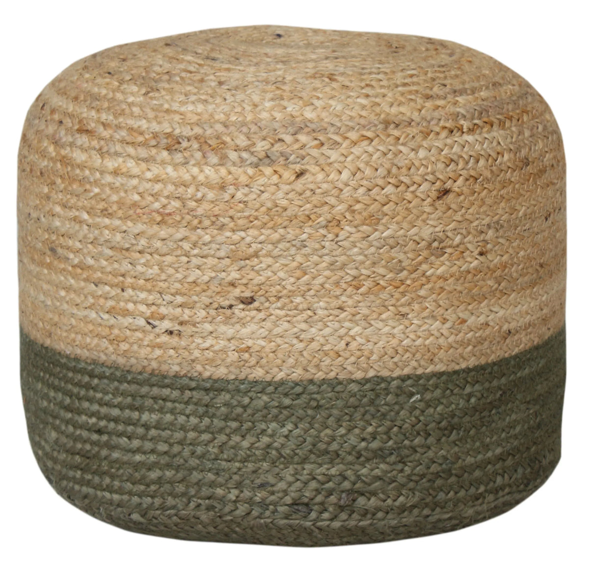 Ombre Hand Braided Jute Cotton Pouf Ottoman