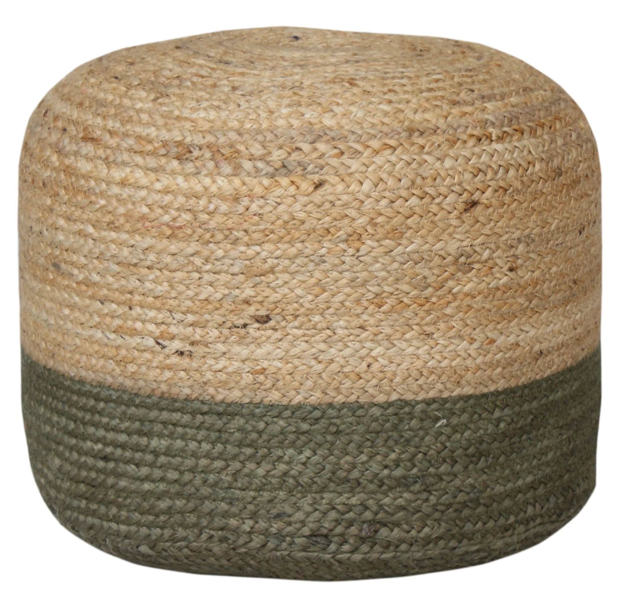 Ombre Hand Braided Jute Cotton Pouf Ottoman