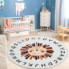 Ultra Soft Plush Kids Modern Alphabet Round Rug