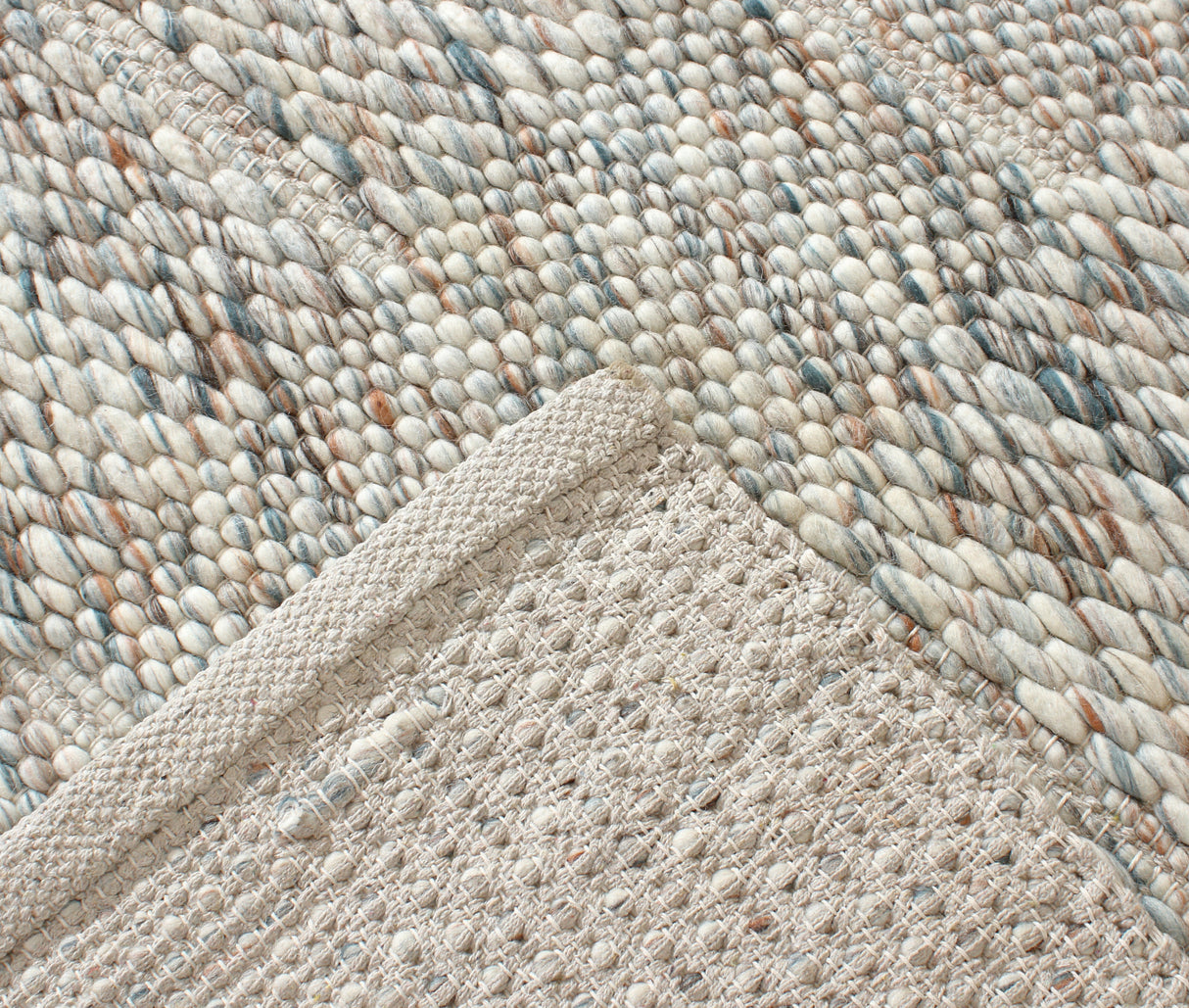 Milano Hand Woven Wool Rug Ivory/Coral