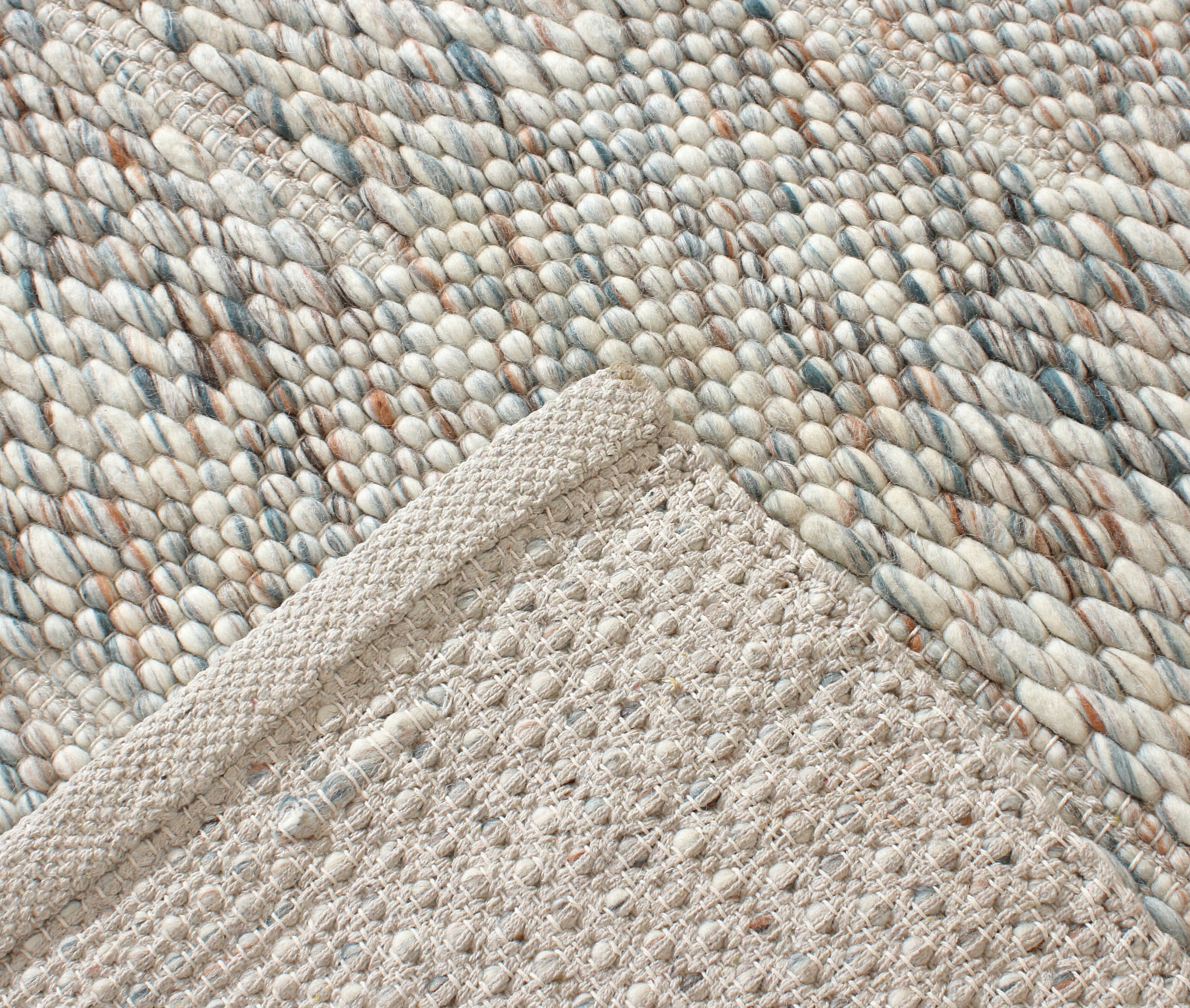 Milano Hand Woven Wool Rug Ivory/Coral