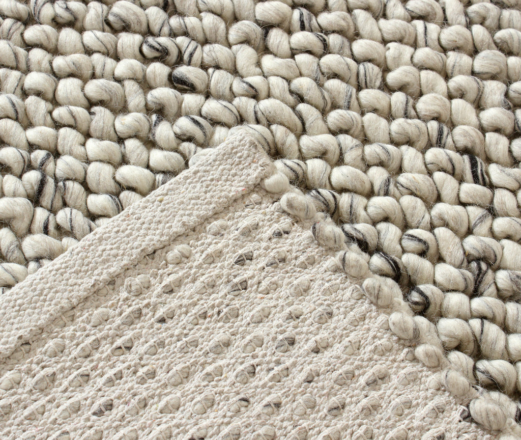 Aurora Hand Woven Wool Floor Rug Ivory/Ash Grey