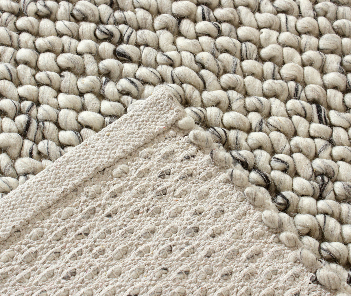 Aurora Hand Woven Wool Floor Rug Ivory/Ash Grey