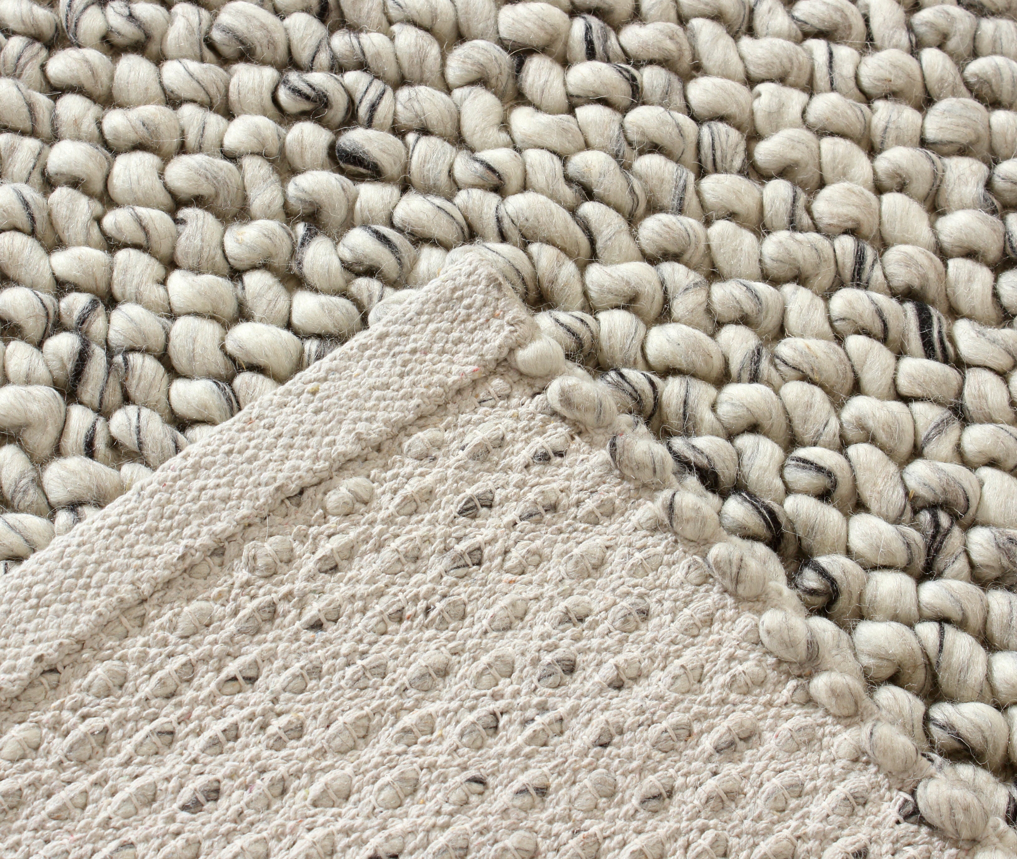 Aurora Hand Woven Wool Floor Rug Ivory/Ash Grey