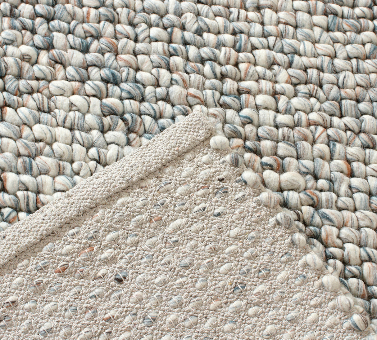 Aurora Hand Woven Wool Floor Rug Ivory/Coral