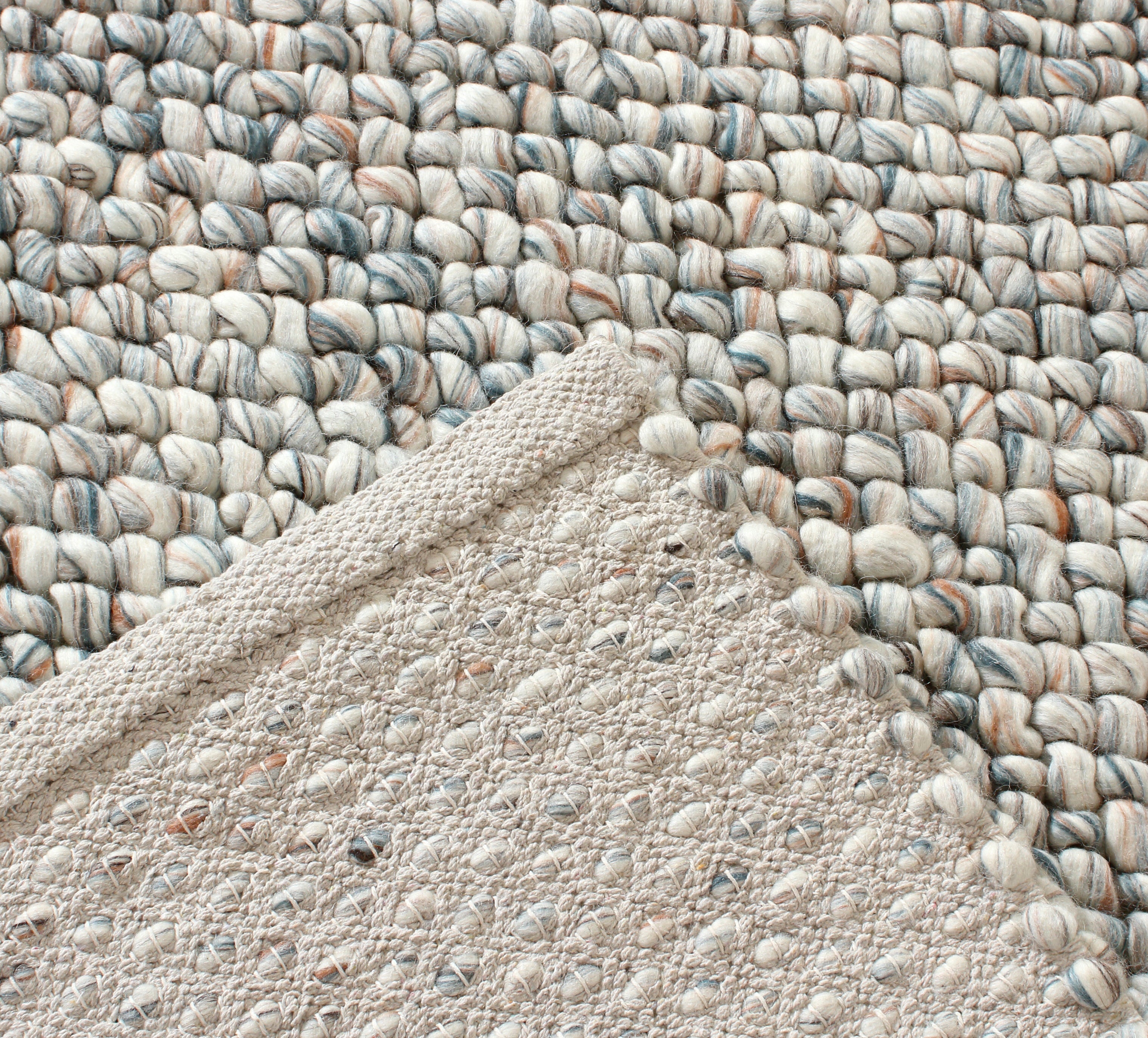 Aurora Hand Woven Wool Floor Rug Ivory/Coral