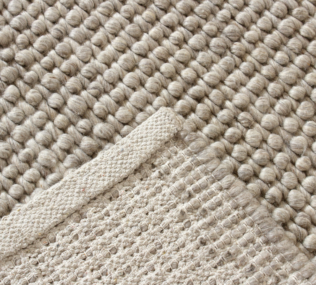 Aura Hand Woven Loop Pile Wool Rug Natural Beige
