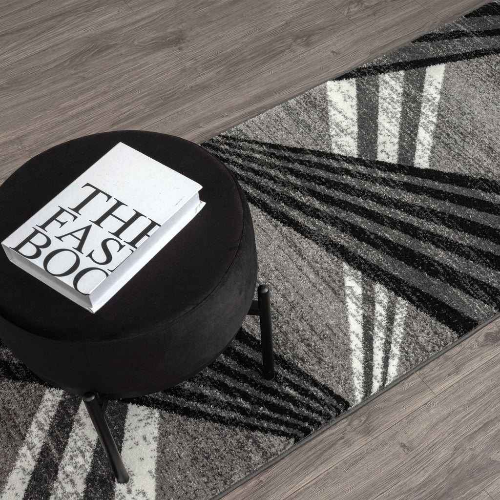 Adore Geometric Textural Rug Grey