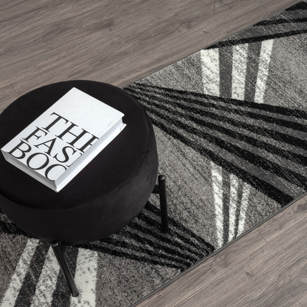 Adore Geometric Textural Rug Grey