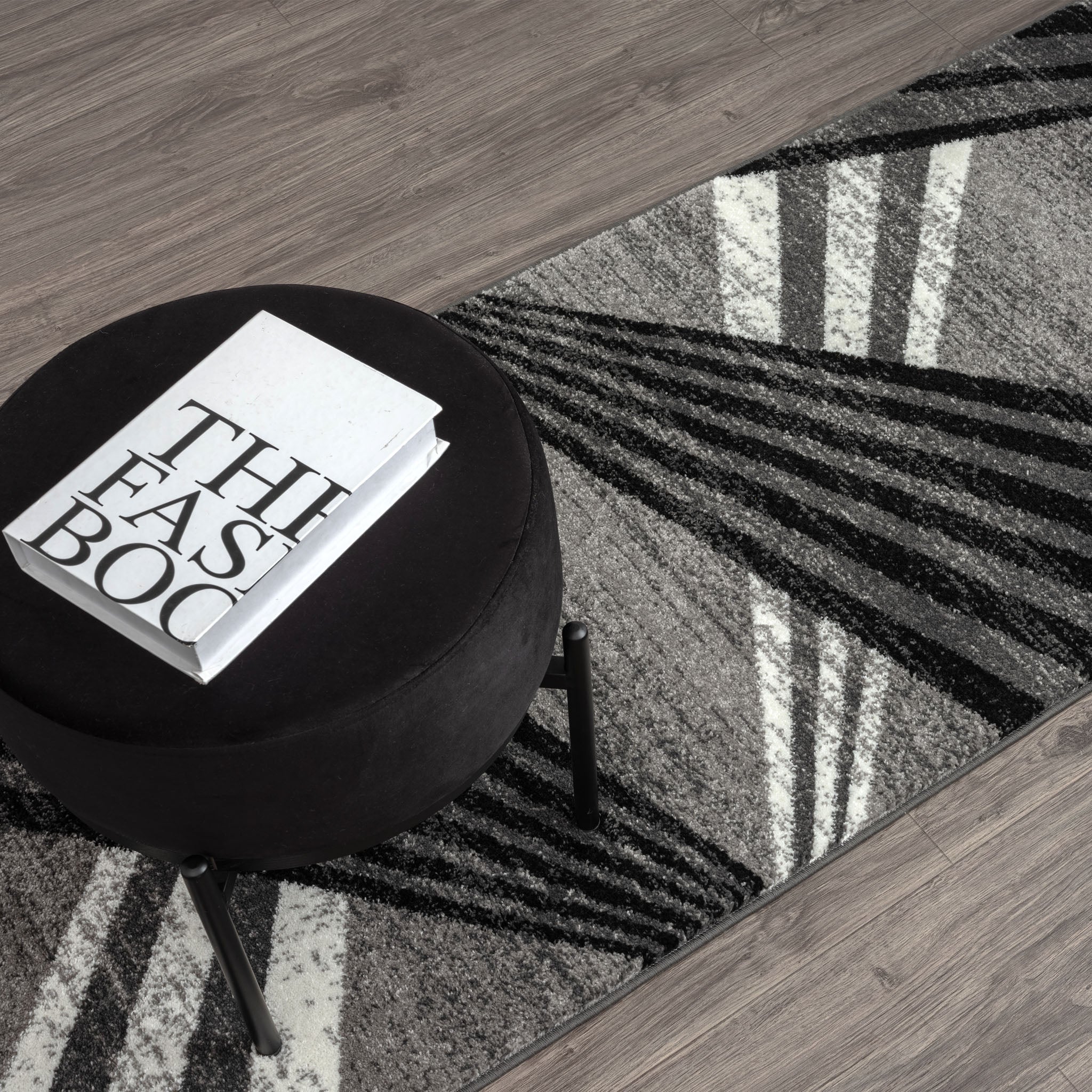 Adore Geometric Textural Rug Grey