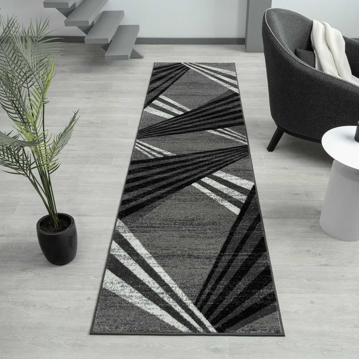 Adore Geometric Textural Rug Grey