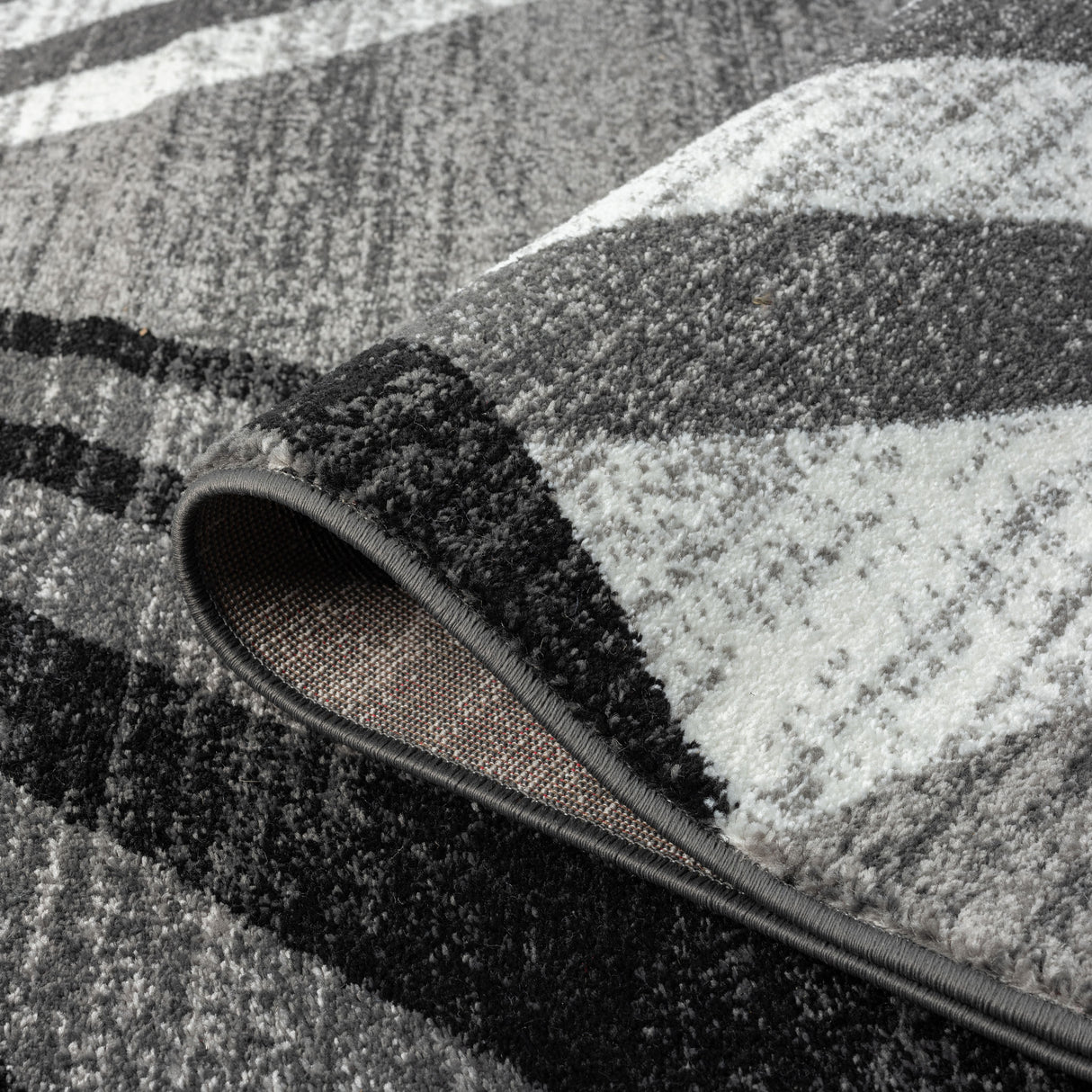 Adore Geometric Textural Rug Grey