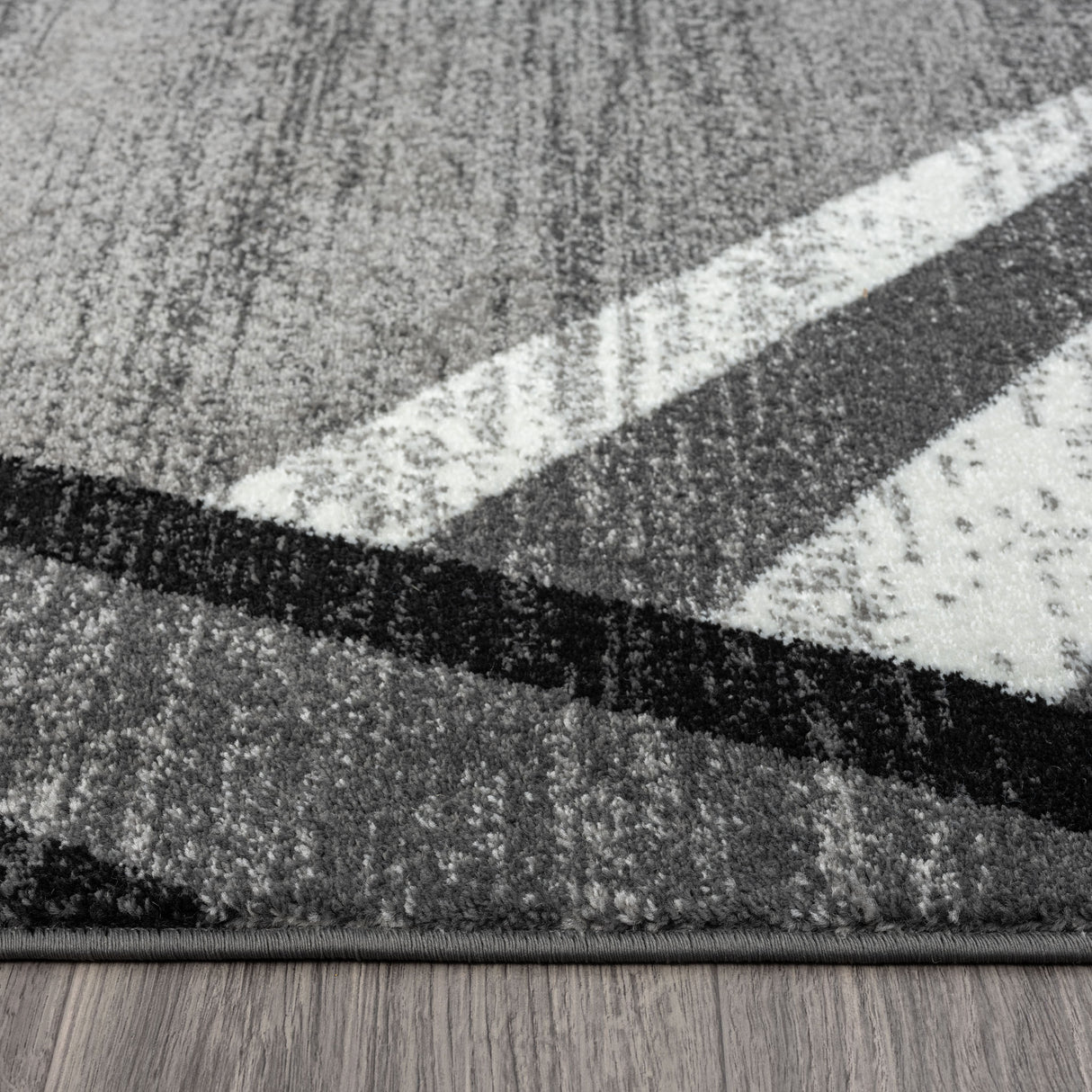 Adore Geometric Textural Rug Grey