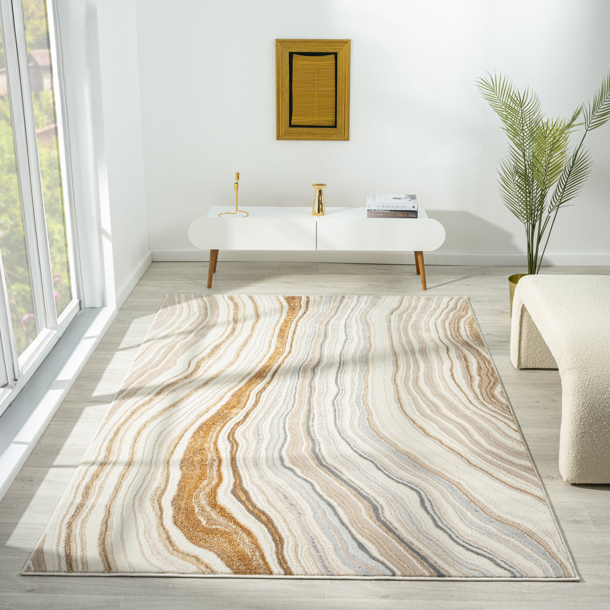 Avani Marble Rug Stone
