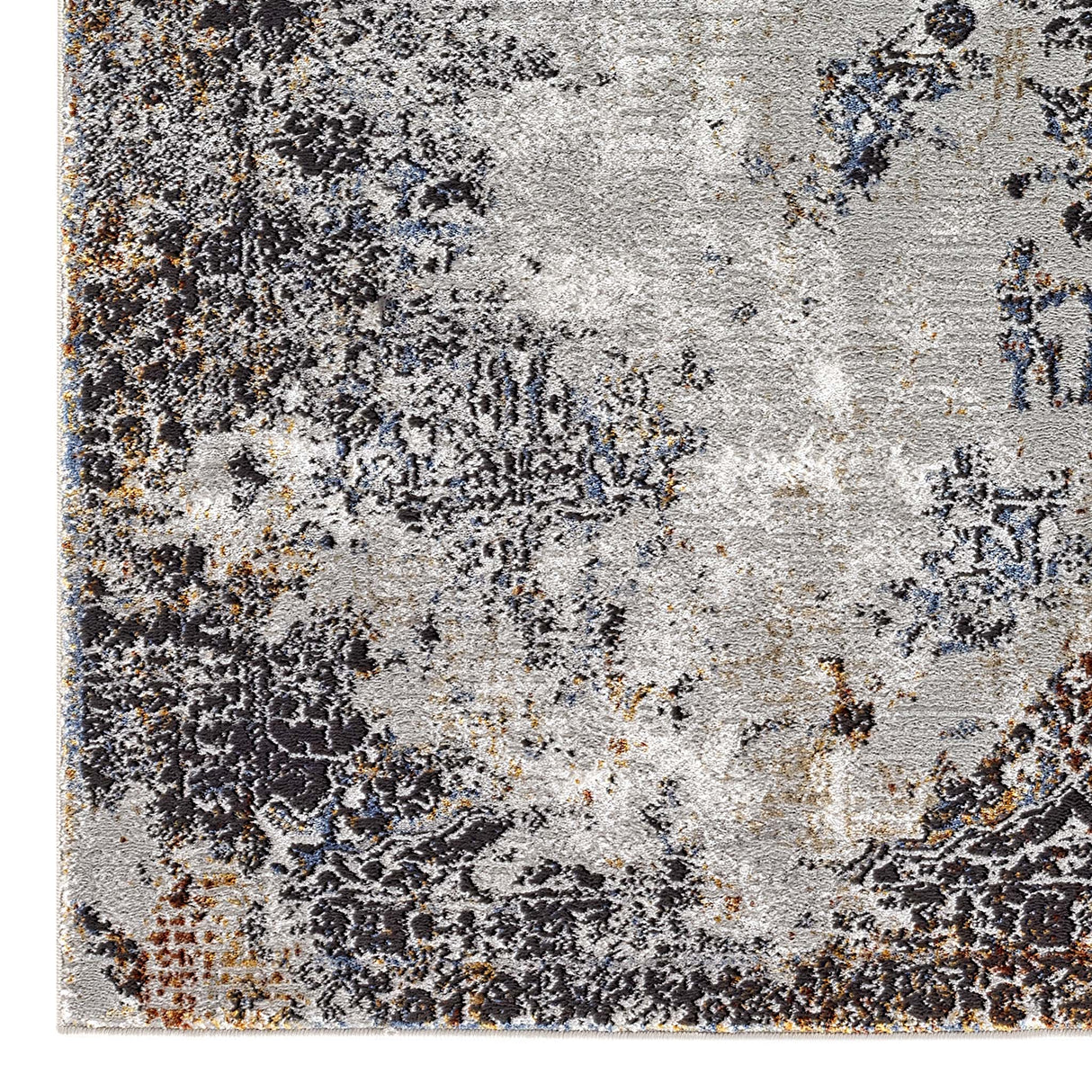 Luxe Vintage Textured Rug Dark Grey