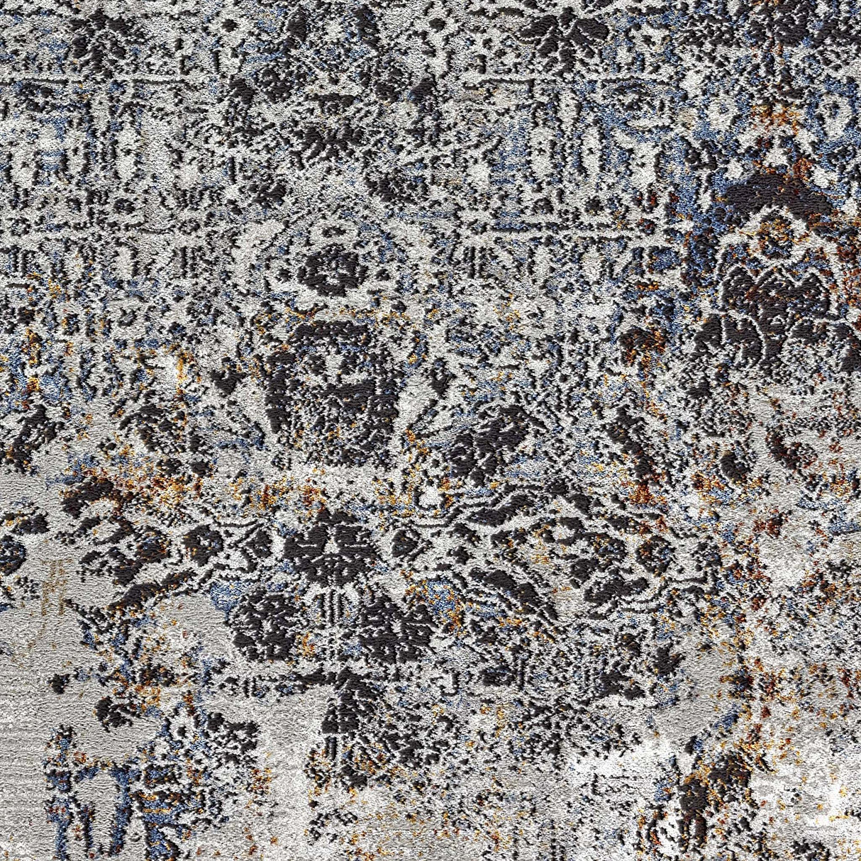 Luxe Vintage Textured Rug Dark Grey