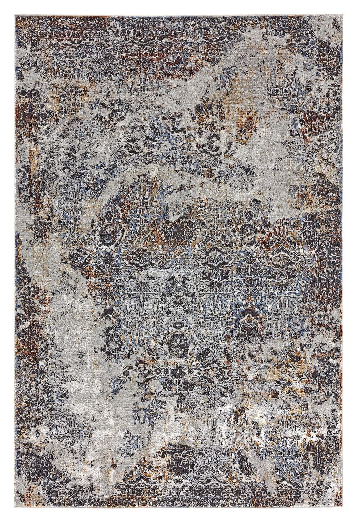 Luxe Vintage Textured Rug Dark Grey