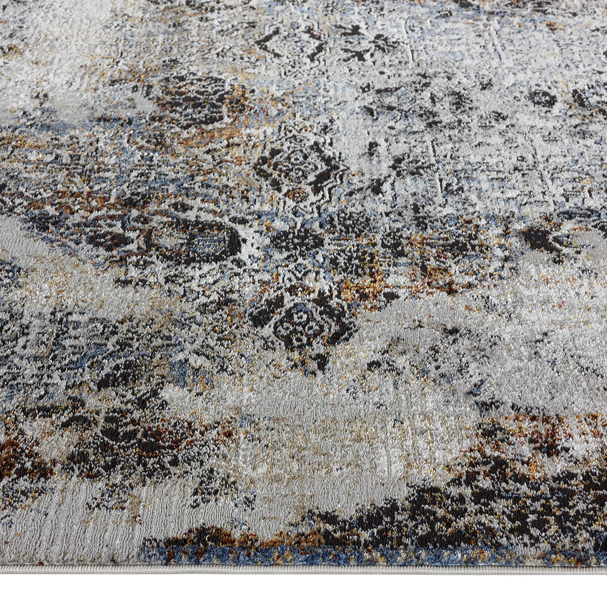 Luxe Vintage Textured Rug Dark Grey