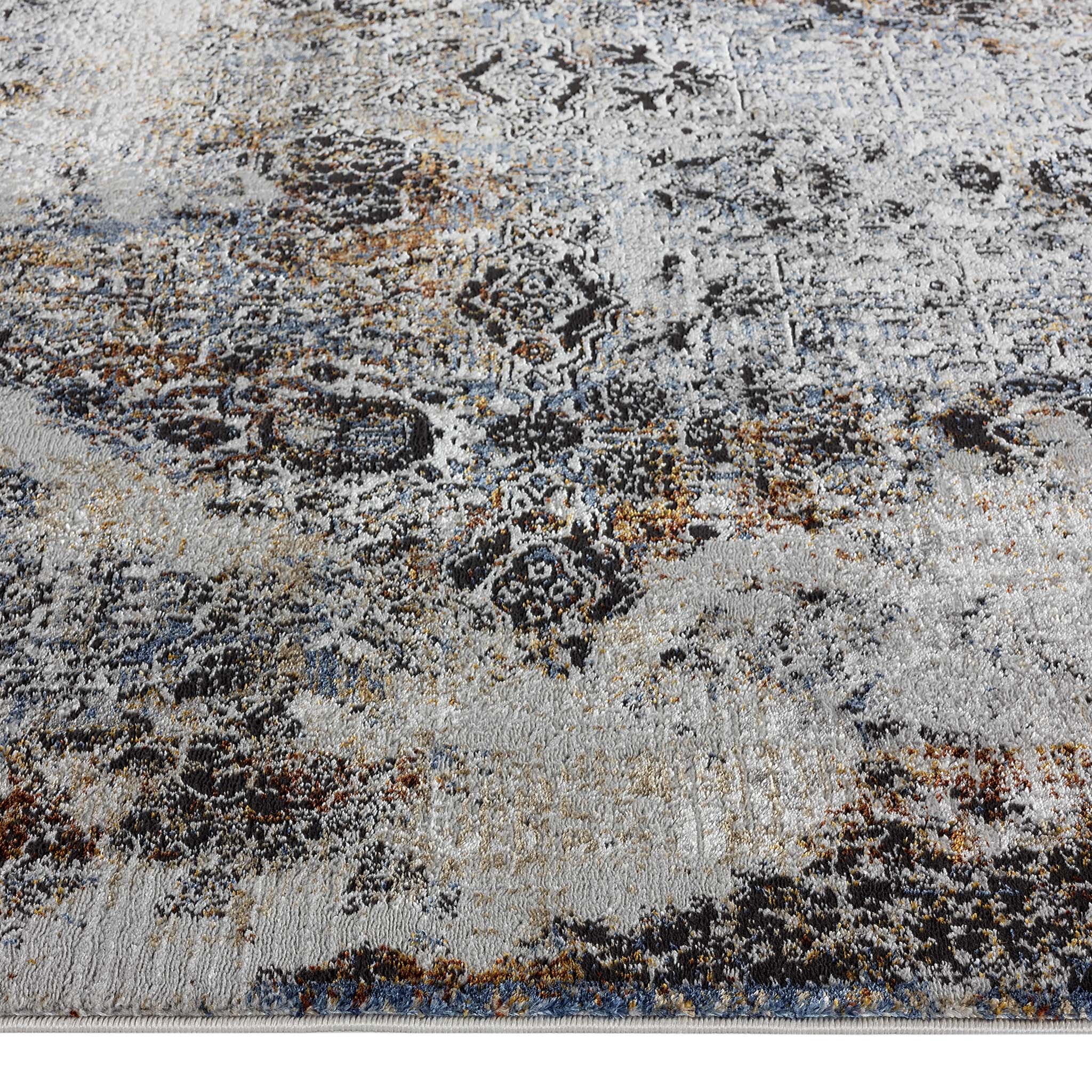 Luxe Vintage Textured Rug Dark Grey