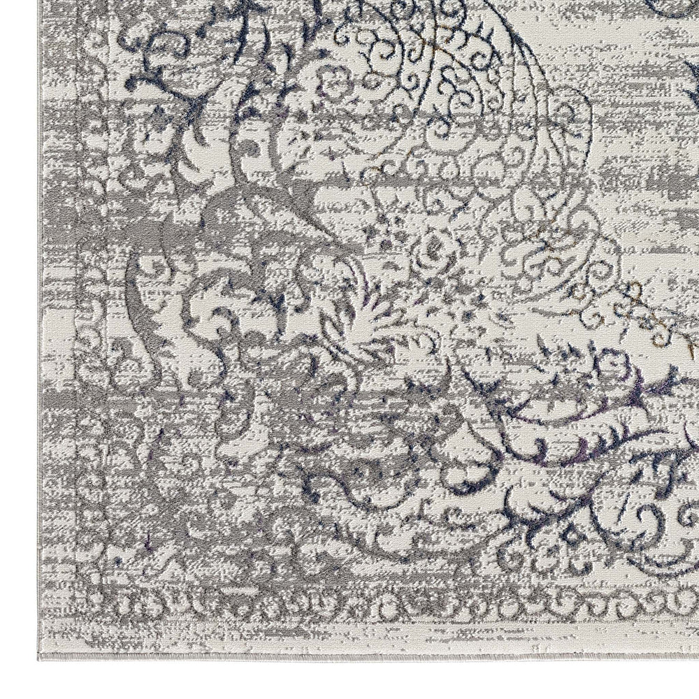 Luxe Vintage Textured Rug Light Grey