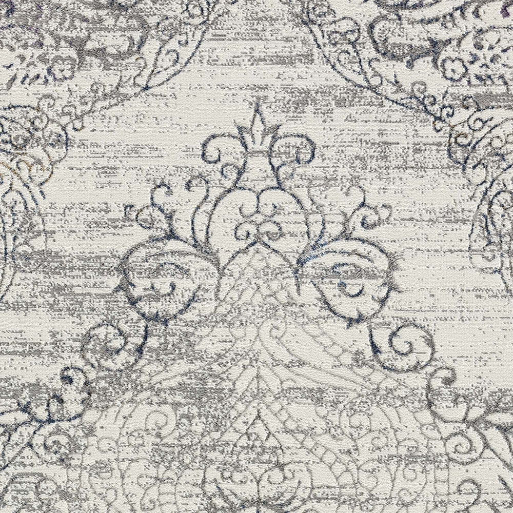 Luxe Vintage Textured Rug Light Grey