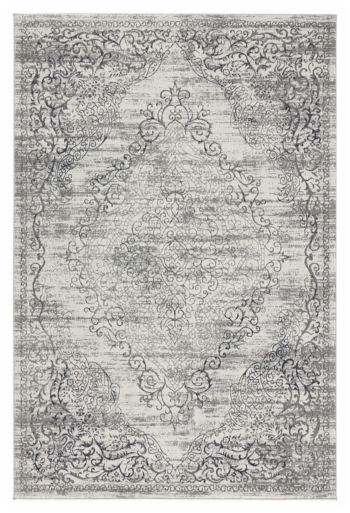 Luxe Vintage Textured Rug Light Grey