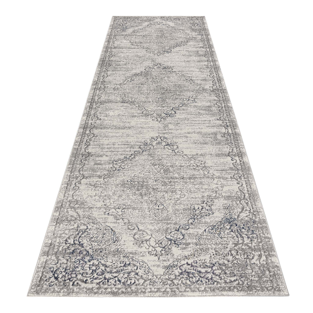 Luxe Vintage Textured Rug Light Grey