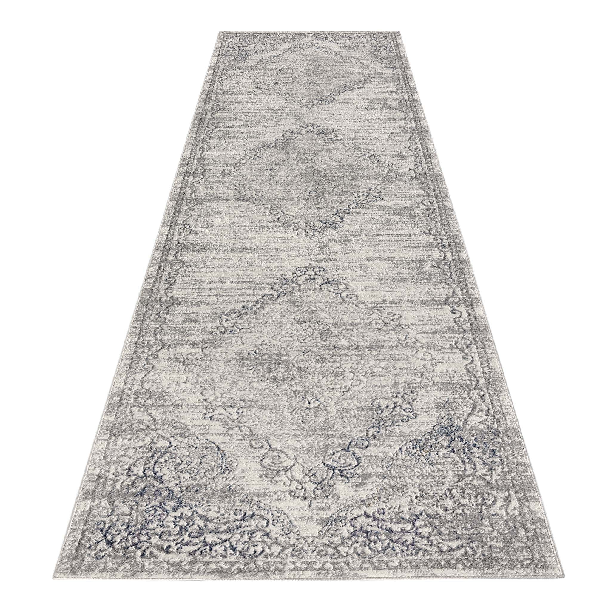 Luxe Vintage Textured Rug Light Grey