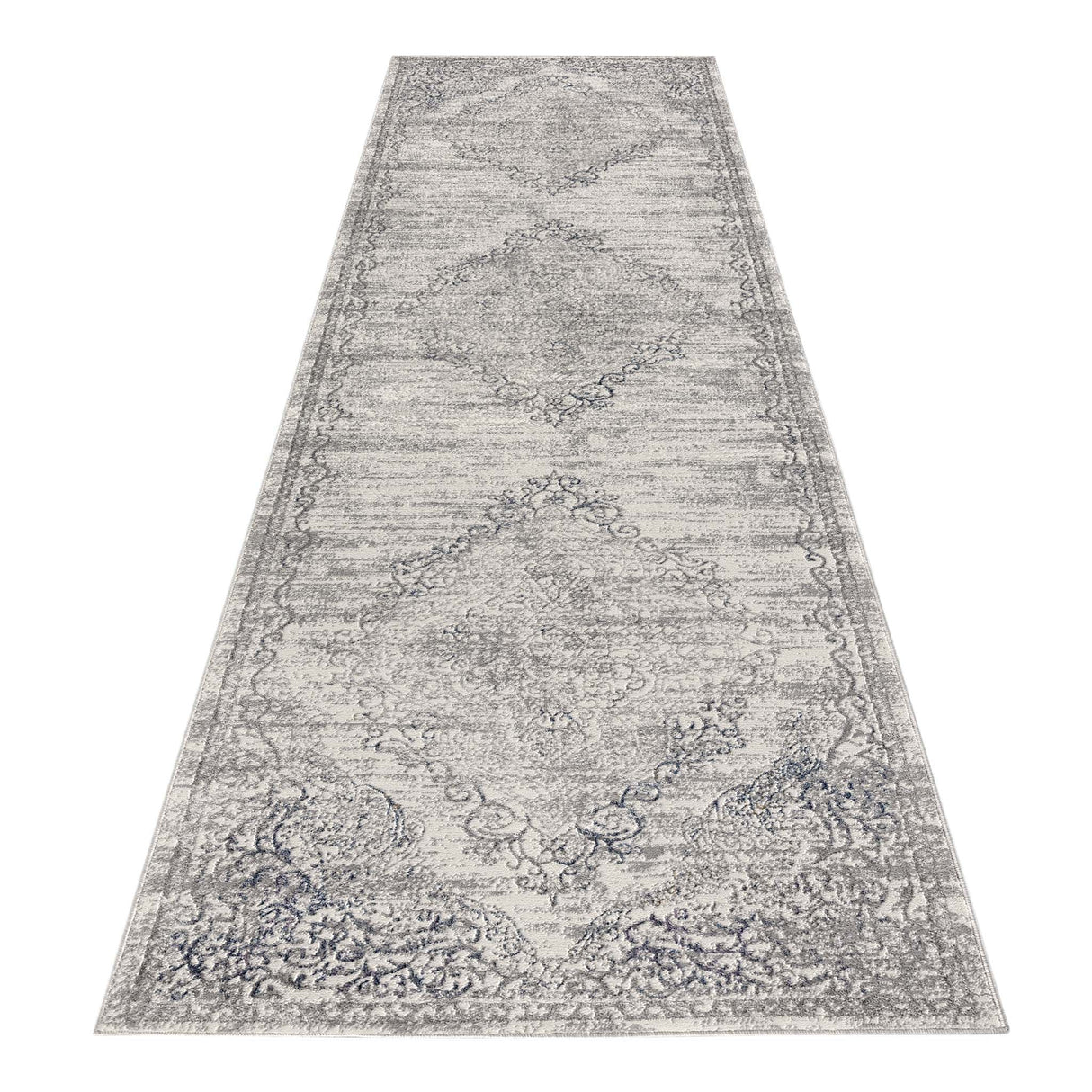 Luxe Vintage Textured Rug Light Grey