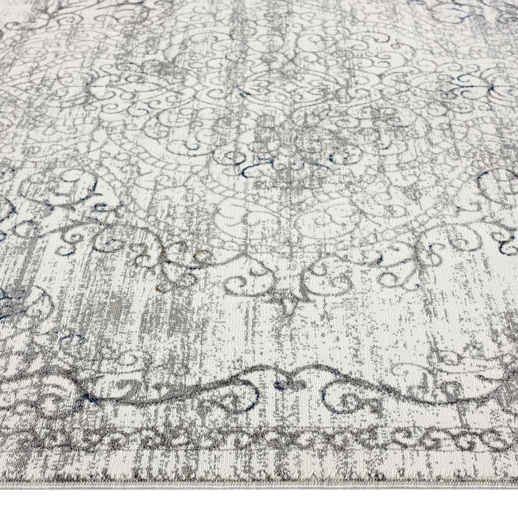 Luxe Vintage Textured Rug Light Grey