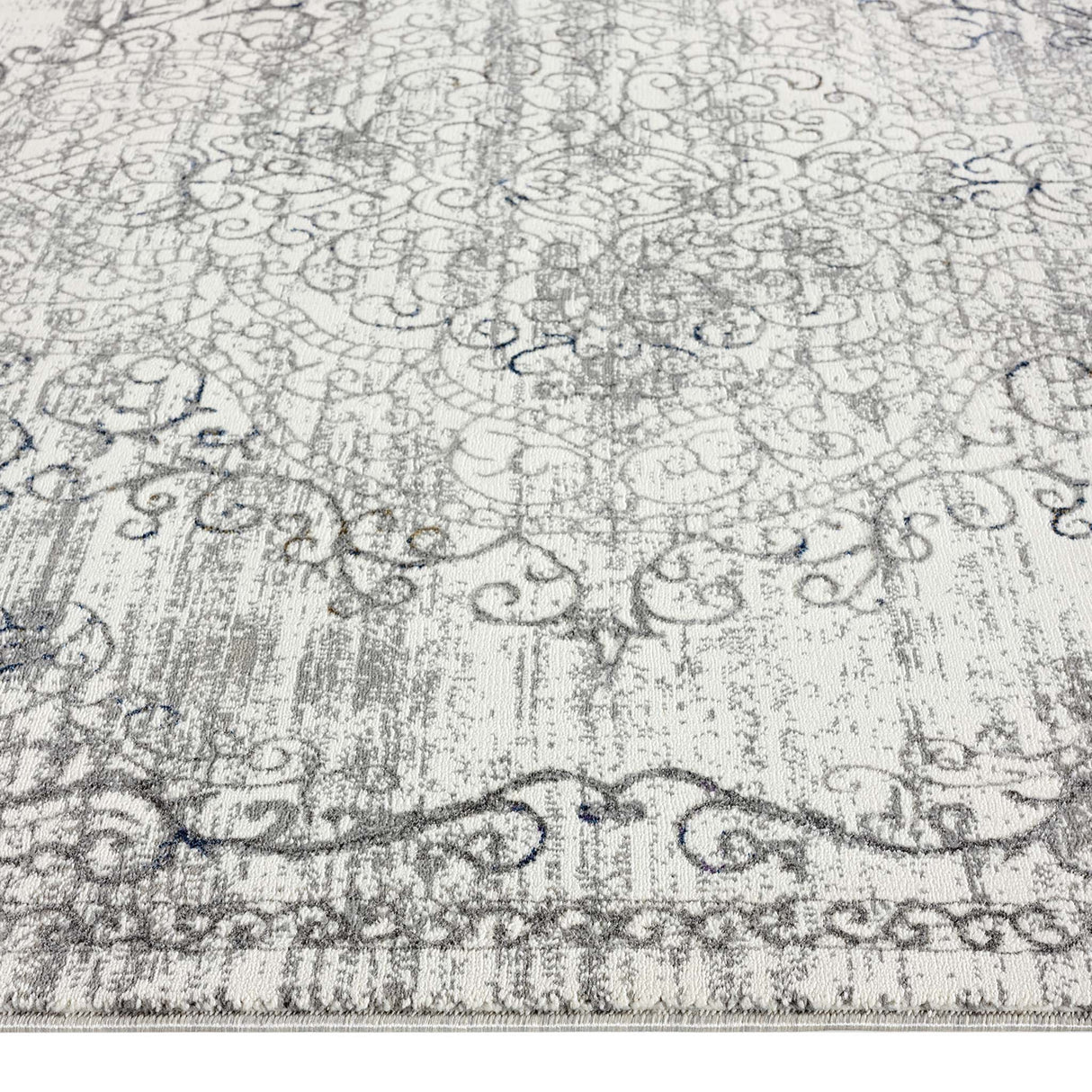 Luxe Vintage Textured Rug Light Grey