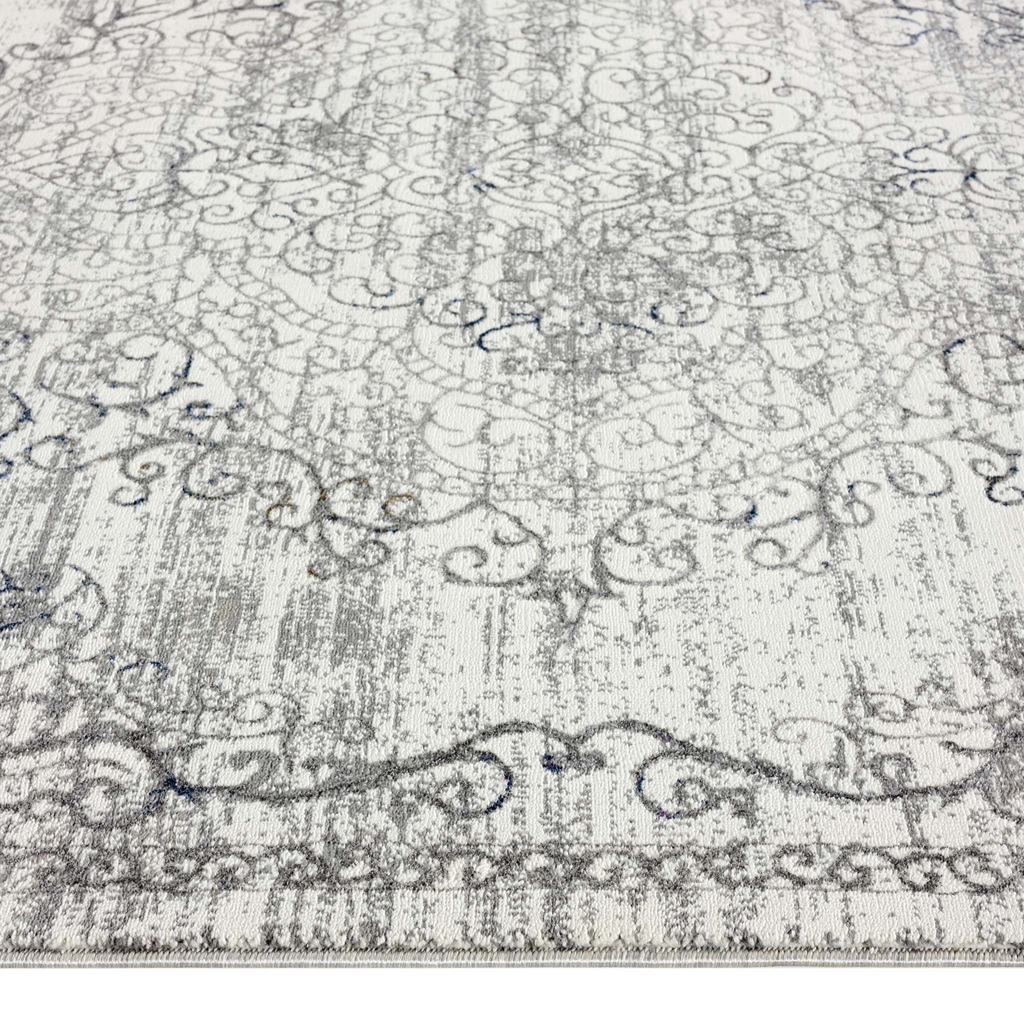 Luxe Vintage Textured Rug Light Grey