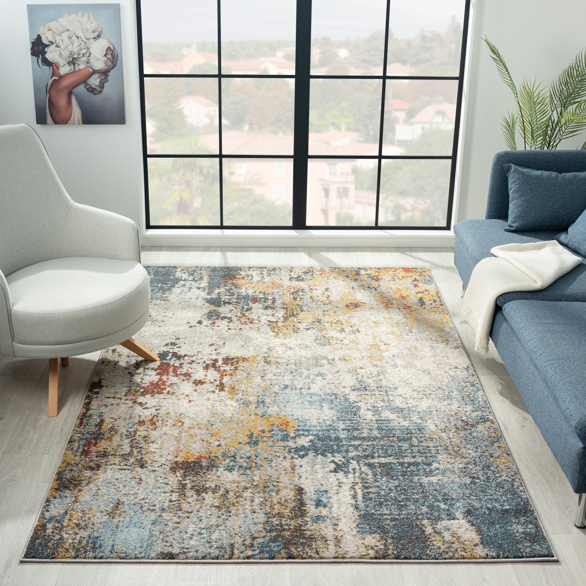Oriental Multi Hues Rug Multi