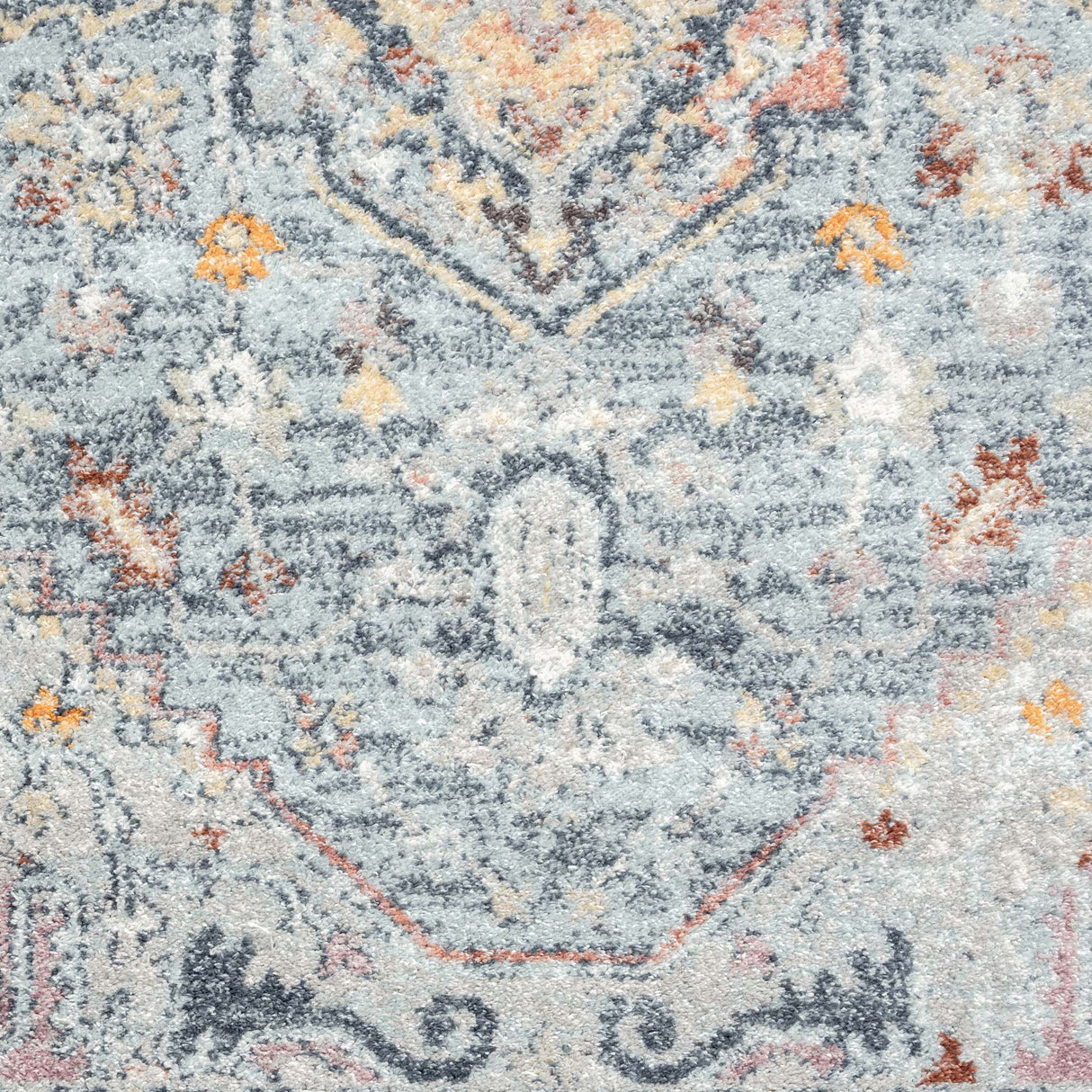Ornate Persian Vintage Rug Ocean Blue