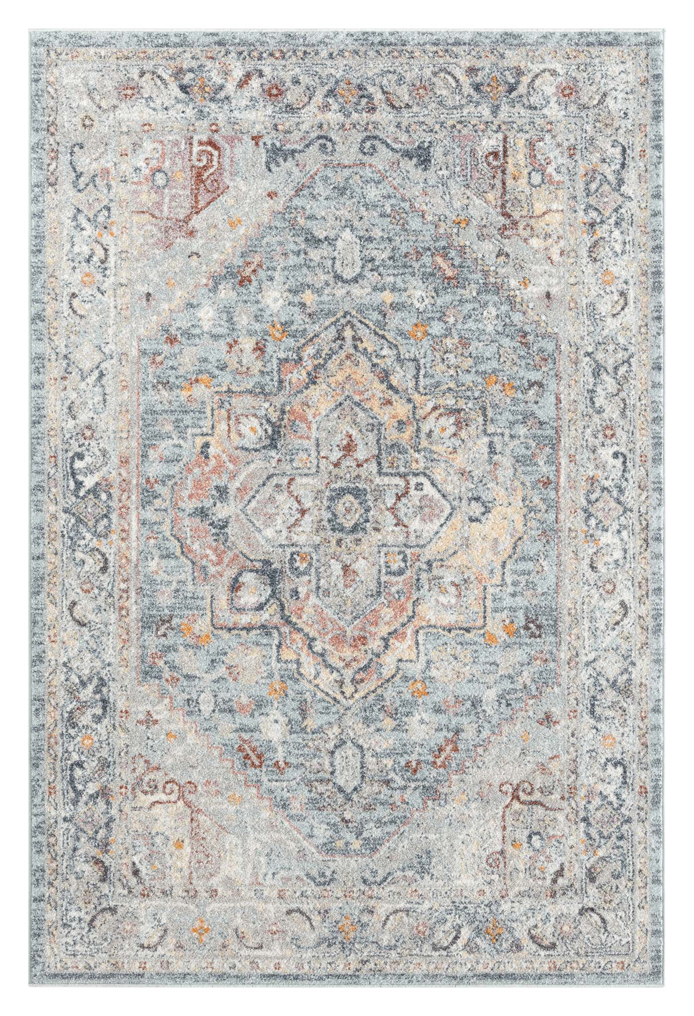 Ornate Persian Vintage Rug Ocean Blue