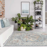 Ornate Persian Vintage Rug Ocean Blue